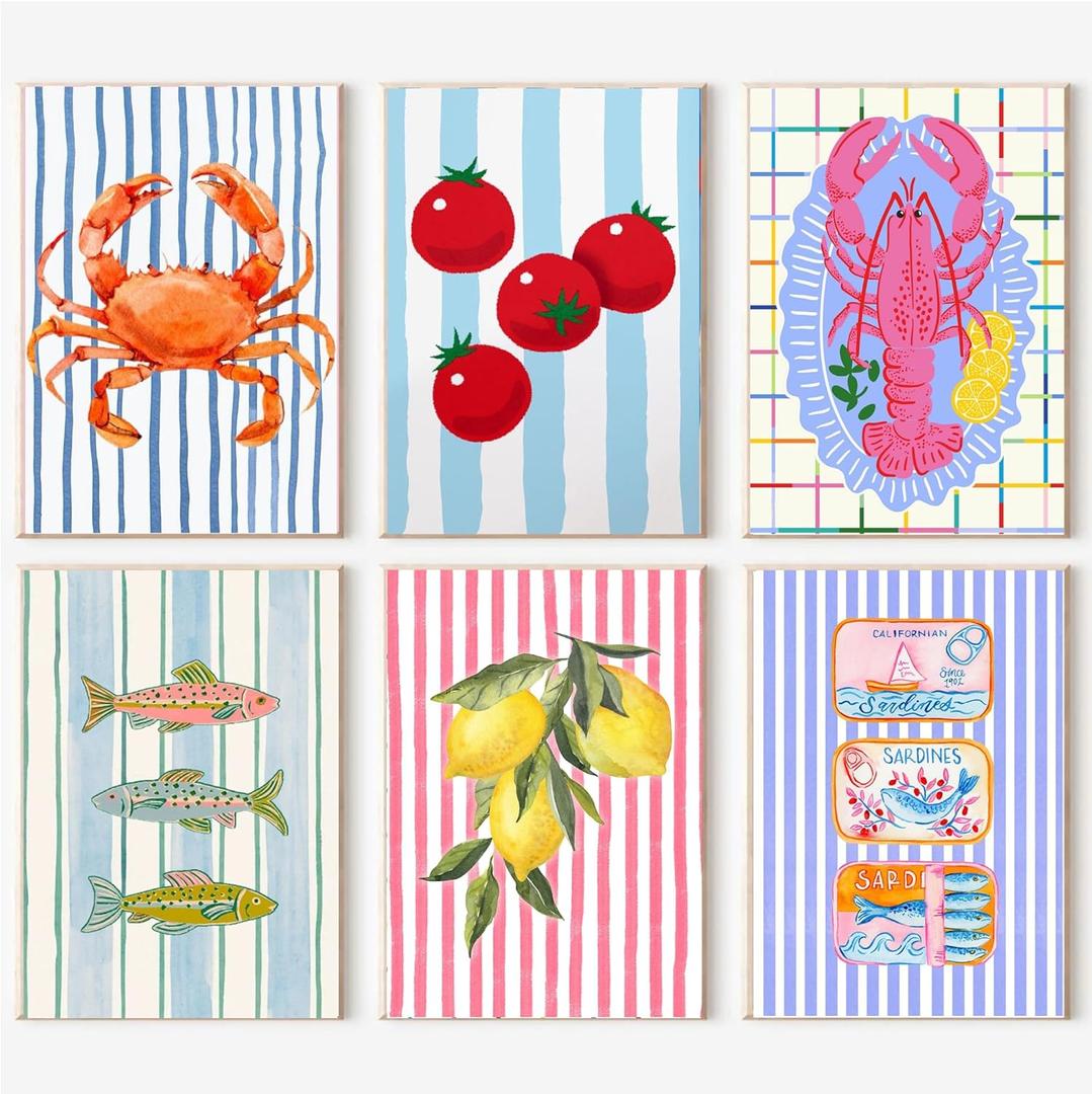 6 Packs Vintage Fruit Paint by Numbers Kit for Adults Beginners,Boho Kitchen Adult Paint by Number Kits on Canvas,DIY Acrylic Watercolor Oil Paint by Number for Adults for Kitchen Decor 7.8x11.8inch (FYH-001-FYH-006)