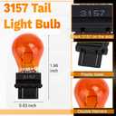 ecocstm 10 PCS 3157 Tail Light Bulb, Miniature 4157 Brake Light Bulb, Waterproof 3157 4157 Turn Signal Bulb, Automotive Side Marker Tail Light Replacement for Truck SUV Car (Amber)