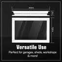 Veri Beond 4 Pack Vinyl-Framed Garage Door Window- UV-Resistant Organic Glass Panels Garage Door Window Inserts, Easy DIY Installation for Garage/Barn/Shed Doors - Weatherproof