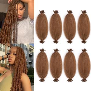 Braiding Hair Pre-Separated Spring Afro Twist Hair Extensions Faux Locs 18 Inch Synthetic Soft Marley Twist Braiding Hair Crochet Hair for Black Women (#30,18Inch,8Packs)