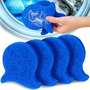 Winsyison 4pcs Pet Hair Remover for Laundry, Sponge Dog Hair Catcher, Reusable Laundry Lint Remover for Washing Machine Floor Sofa Pilling Clothes- Blue