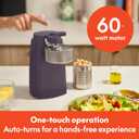 bella Electric Can Opener and Knife Sharpener, Removable Cutting Lever, Cord Storage, Stainless Steel Blade, Plum