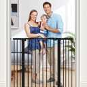 keny 36" Extra Tall Baby Gate for Doorways, Fits Openings 29.7" to 46" Wide, Auto Close Pressured Mounted Dog Gate for Stairs, No Drilling Easy Install Pet Gate, Black (29.7-46"Wide,36"Tall)