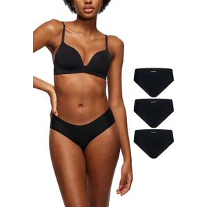 LEAKPROOF2.0 Seamless Bikini Period Underwear for Women | Period Panties Holds 6 Tampons | Mild Incontinence Leak Proof Underwear (S/M, 3-Black)