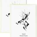 Yaetm 18x24 White Frame Set of 2, Solid Wood Poster Frame 18x24 for Wall Gallery, Display Horizontal and Vertical on Wall (2 pack, White)