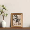 Gold Framed Wall Art Vintage Lemon and Floral Canvas Art Farmhouse Picture Wall Decor Antique Prints Rustic Kitchen Paintings Country Artwork for Bedroom Bathroom Living Room 8x10 Inch