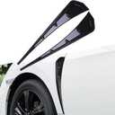 Ijuicy 2 PCS Car Fender Side Vents, Carbon Fiber Spoiler Body Fender Decorative Stickers, Air Flow Intake Hole Grille Carbon Fiber Car Accessories, for Most Cars (Gloss Black)