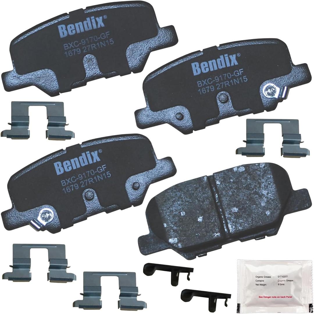 Bendix Priority1 CFC1679 Ceramic Rear Brake Pads for Mazda 3 2018-2014, 3 Sport 2016-2014, 6 2015-2014, Mitsubishi ASX 2015-2013, Outlander 2018-2014, Outlander Sport 2023-2013, RVR 2023-2013