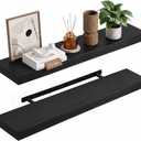 upsimples 23.6" Long Floating Shelves for Wall, Room Decor Set of 2, Black, 23.6in