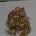 Flufymooz Ponytail Extension, 18 Inch Claw Clip Ponytail Extension, Wavy Curly Claw Clip in Pony Tail Hair Extensions, Pony Tail Synthetic Hairpiece for Women (Honey Blonde with Blonde Highlights)