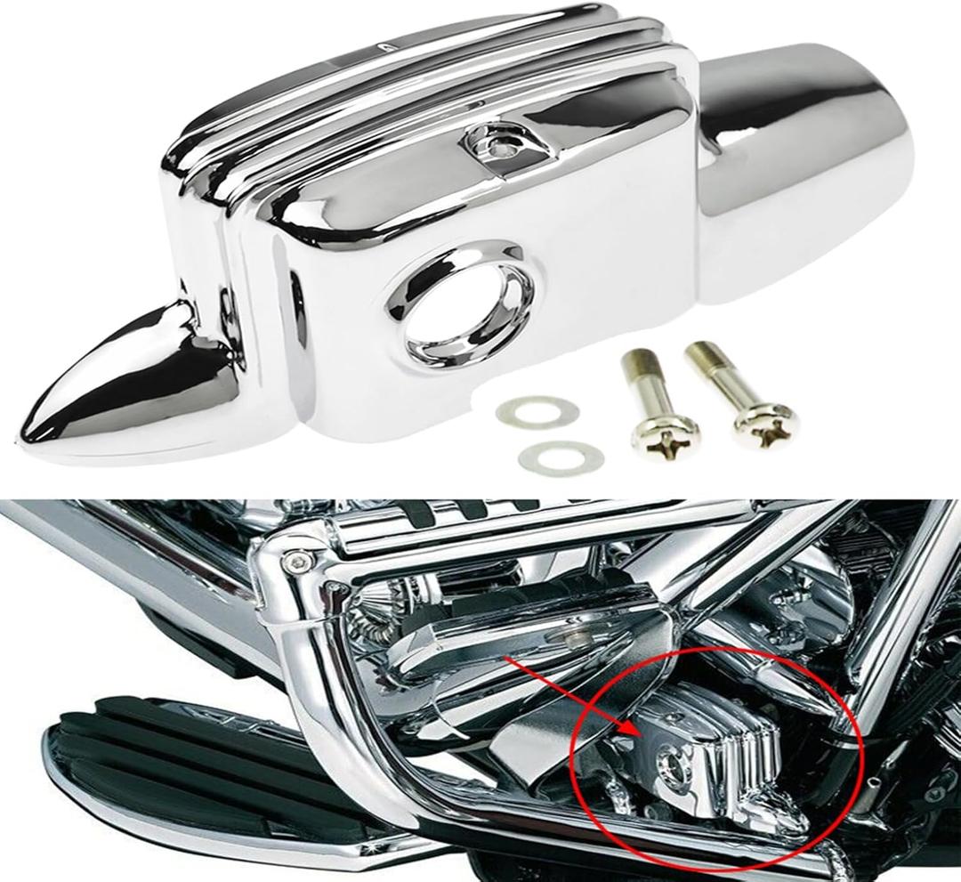 Motorcycle Rear Brake Master Cylinder Cover Fit For Harley Touring Electra Glide Road Glide Road Kings Street Glide 2008-2025 Chrome