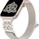 BEEXI Stainless Steel Magnetic Loop Compatible with Apple Watch Band Women Mesh Celtic Knot Dressy Strap for iWatch Size: 38/40/41/42mm(Series 11/10): 6.5"-7.8"