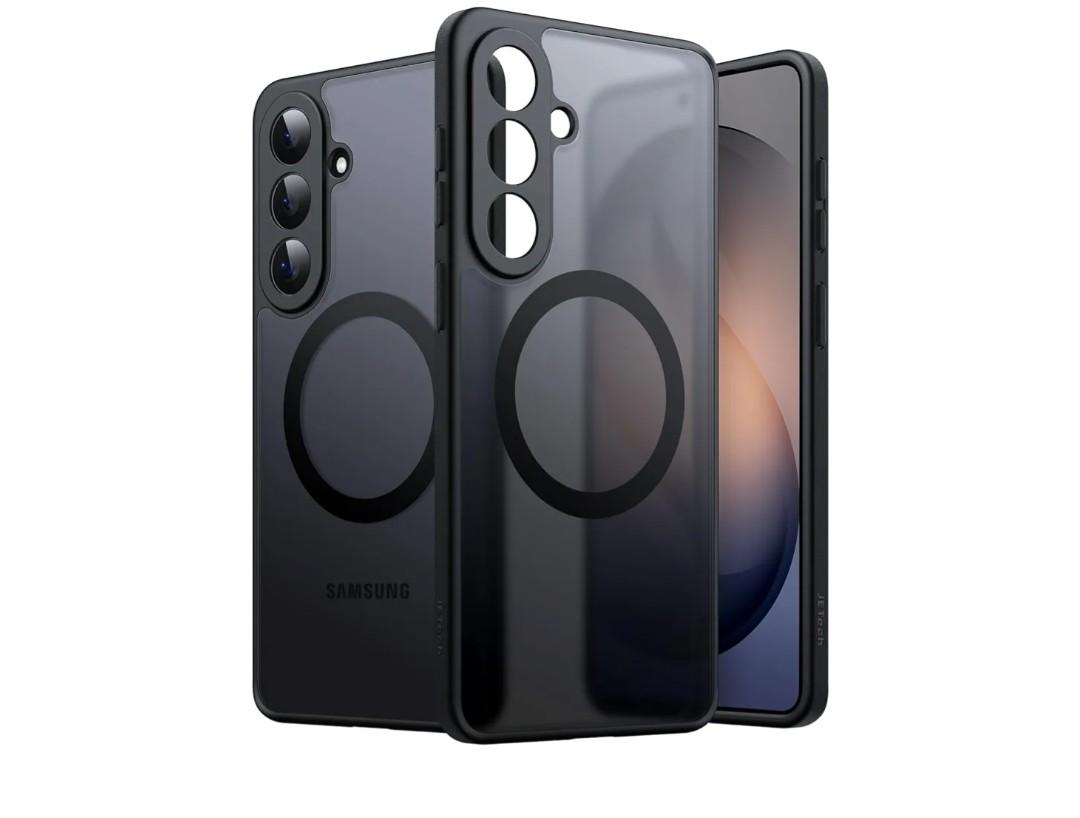 JETech Magnetic Case for Samsung Galaxy S26 Plus, Compatible with MagSafe, Camera Lens Full Protection, Translucent Matte Back Shockproof Phone Cover (Black)