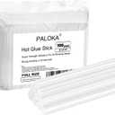 Hot Glue Sticks, Full Size, 8" Long x .43" Diameter, Clear, 100 Sticks, PALOKA