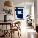 Poster Master Blue Shapes Poster - Graphical Illustration Print - Mid Century Modern & Abstract Art - Geometric & Aesthetic Art - Living Room or Bedroom Wall Decor - 8x10 UNFRAMED (Style-01)