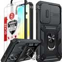 6 x LeYi for Samsung Galaxy S24-FE Case: [ ] Samsung S24 FE Case with S24FE Screen Protector X2 & Magnetic Stand, Military-Grade Cell Galaxy S 24 FE Phone, Black