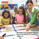 Shuttle Art Wet Erase Markers, 15 Pack Red 1mm Fine Tip Smudge-Free Markers, Use on Laminated Calendars, Overhead Projectors, Schedules, Whiteboards, Transparencies, Glass, Wipe with Water