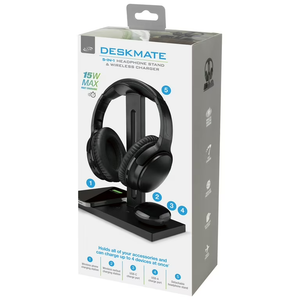 iLive 5-in-1 Headphone Stand with Wireless Charger