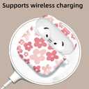 Compatible with AirPod 4th Generation 2024 Case, Shockproof Anti-Drop Protective Cover, Cute Case for Women Men with Keychain(Cute Pink Flower)