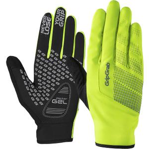 GripGrab Cycling Gloves Ride Thermal Winter Windproof Padded Touch Fleece Lined Gloves Cycling Winter (XX-Large, Yellow Hi-Vis)
