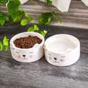Kurrajong Farmhouse Set of 2 Ceramic cat Bowls - 4.5" Wide x 2" high - one Water Bowl and one Food Bowl for Cats - Cute and Unique