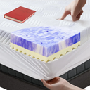 SWINHOM 3 Inch Queen Memory Foam Mattress Topper, Ventilated Foam Topper with Cooling Cover, Mattress Pad with 18'' Deep Pocket, White