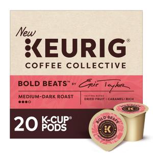 Keurig Coffee Collective, Bold Beats by Eric Taylor, Medium-Dark Roast Coffee, Single Serve Keurig K-Cup Pods, 20 Count (EXP 07/19/28)