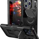 Designed for iPhone 17 Pro Max Case, Full Camera Protection, Built-in Invisible Kickstand, Heavy Duty Rugged Case with Dual-Layer Shockproof, Wireless Charging Compatible (Black)