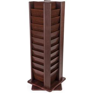 Wooden Mallet MR40-SPMH Cascade Spinning Floor Display with 40 Magazine Pockets, Mahogany