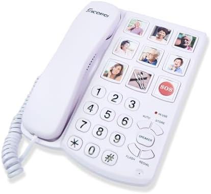 Excelltel Big Button Phone for Seniors, Corded Landline Telephone with Handsfree Function and 9 Groups of Memory, One-Touch Dialling,Suitable People with Vision Disorders/Hearing Damage (EX-LD-858HF)