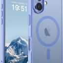 SUPFINE Magnetic for iPhone 17 Case (Compatible with MagSafe)(Military Grade Drop Protection) Translucent Matte Shockproof with Anti-Fingerprint Phone Cover,Blue Purple