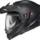 ScorpionEXO AT960 Modular Adventure Street Adult Motorcycle Helmet with Bluetooth Ready Speaker Pockets DOT ECE Approved (Solid Matte Black Medium)