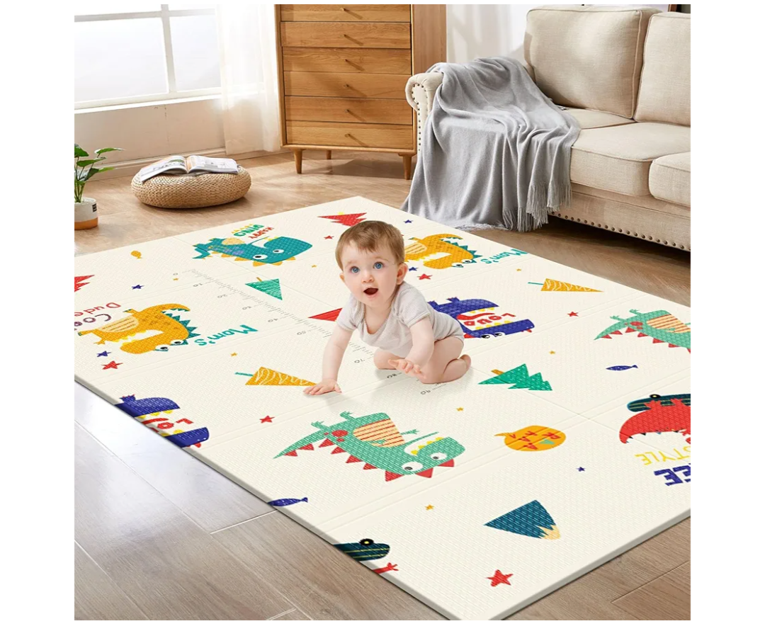 XVISHX Baby Play Mat, 74 x 50 Inch Play Mat Perfect for Use Baby Playpen, Foldable Baby Foam Playmat for Floor, Portable Waterproof Activity PlayMats for Babies, Infants and Toddlers