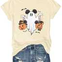Halloween Shirts Pumpkin Shirt Women: Cute Ghost Shirt Casual Fall Halloween Spooky Season Graphic Short Sleeve Tee Tops, Medium