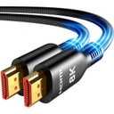 Highwings Long HDMI Cable 30 FT, 8K 4K Ultra High Speed HDMI 2.1 Cord 48Gbps Braided Cable 8K@60 4K@120Hz Dynamic HDR10 eARC HDCP 2.2&2.3-Compatible with RTX 3090, HDTV,Projector,Monitor and More