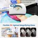 Professional 2-in-1 Facial Steamer with 5X Magnifying Lamp, Salon Grade Hot Mist Esthetician Device, Adjustable Timer, 2 Steam Levels, 3-Level LED Light, White