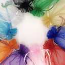 Jexila 120PCS Sheer Organza Bags 5X7 inches Mesh Drawstring Gift Bags Small for Jewelry Wedding Party Baby Shower Favor Bags (Rainbow )