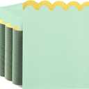 2 x LIYH 200Pcs Green Napkins Cocktail Napkins 2 Ply Paper Disposable Floral Party Napkins Gold Scalloped Edges Table Cloths for Bridal Shower Birthday Party Christmas New Year