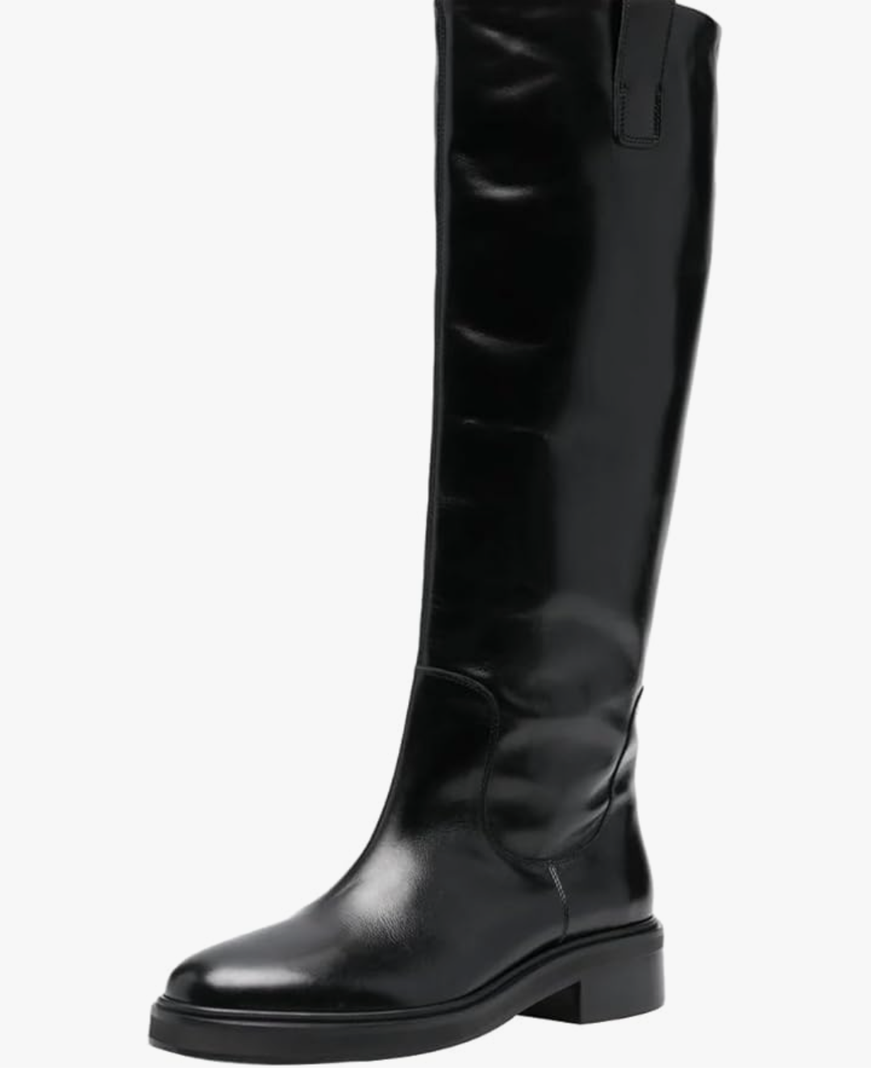 FOWT Women Platform Round Toe Knee High Boots Comfy Low Chunky Heel Riding Boots Pull on Daily Street Work Shoes, size 6