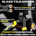 KJE 15PCS Glass Cutters Tools, 8" Wheeled Glass Tile Nippers, 8" Running Pliers, 6" Breaker Grozer Pliers, Oil Feed Glass Cutter Kit with 3 Size Cutter Head for Mosaic Cutting with Zipper Bag