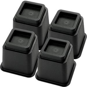 Ihomepark Bed Risers 5 Inch, Heavy Duty Square Furniture Frame Lift for Couch, Chair, Desk, Sofa and Bunk Bedpost, Set of 4