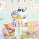 Blue Dog Cake Toppers 63 Pcs Pastel Ball Cake Decorations Daisy Rainbow Cake Topper Hippie Themed Cake Topper for Bohemian Groovy Hippie Wedding Party Supplies