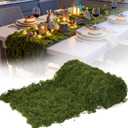 Fake Moss Table Runner for Decor, 12" x 71" Soft Fluffy Faux Moss Mat, Artificial Dark Green Moss Roll Fake Grass for Crafts, Fairy Garden, Enchanted Forest, Wedding, Party, DIY Table Centerpieces