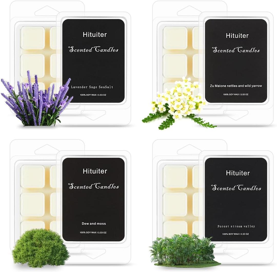 2 x Wax Melts, Wax Melt Warmer Cubes, Wax Warmer Cubes, Scented Wax Melts Wax Cubes Strong Scent Gain Original Scent, 4packs4cubes Each, Air Freshener (Four Types of Wax Cubes)