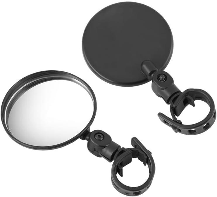 2Pcs Black Adjustable Rear View Mirror for Bikes, Universal Rearview Mirror for Handlebars, Wide Angle Acrylic Convex Safety Mirrors for Adult Bikes/Kids/Road/Mountain Bike