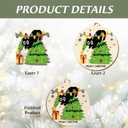 3 x Funny Cat Ornament 2025  Meowy Christmas Ornamnet Wooden Round Holiday Decoration in Tree for Cat Lovers, Pet Owners & Funny Christmas Tree Dcor