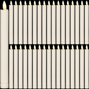 Reginary 36 Pieces Flameless Taper Candles 10 Inch Battery Operated LED Taper Flameless LED Candlesticks Flickering Window Candles for Christmas Home Wedding Decor(Ivory)