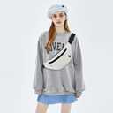 Viqueen Fashion Large Fanny Waist Pack Crossbody Belt Bag for Women and Men,Lightweight Bag with Zipper and Pockets for Running and Sports,Water Resistant,Hands Free Phone Carrying(Beige)