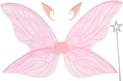 Fairy Wings for Adults Fairy Costume for Women Girls Kids Butterfly Fairy Wings Halloween Cosplay Costume Accessories (White)