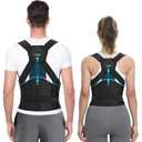 Fit Geno Posture Corrector for Women and Men HeightFit: Patented Height Adjustable Back Brace - Neck Shoulder & Full Back Pain Relief - Improve Posture Correct Hunchback Slouching Under Clothes (Large)